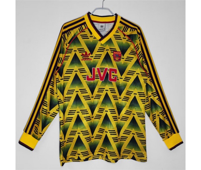 Arsenal FC Long Sleeve 1990-1992 Away Retro Jersey