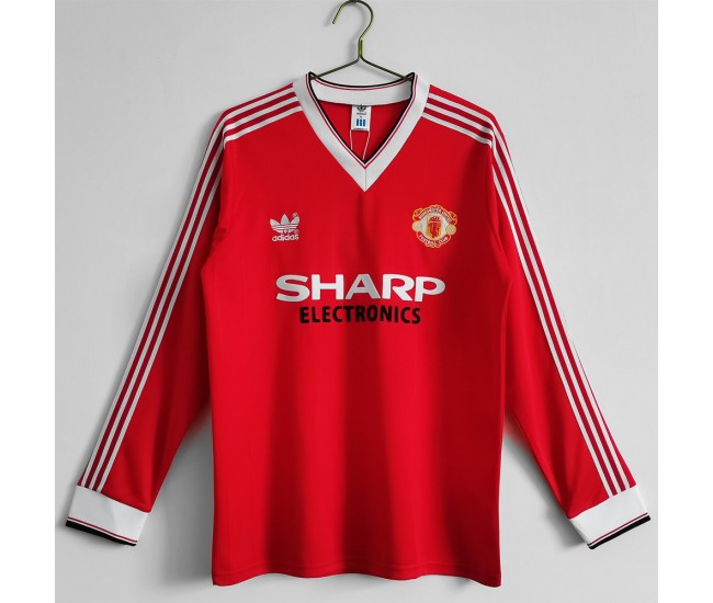 Manchester United FC 1983  Long Sleeve Home Retro Jersey