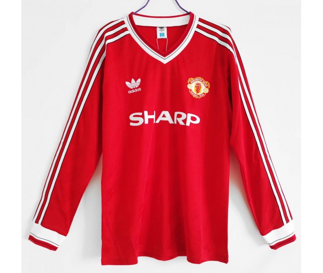 Manchester United FC Long Sleeve 1986-1988 Home Retro Jersey