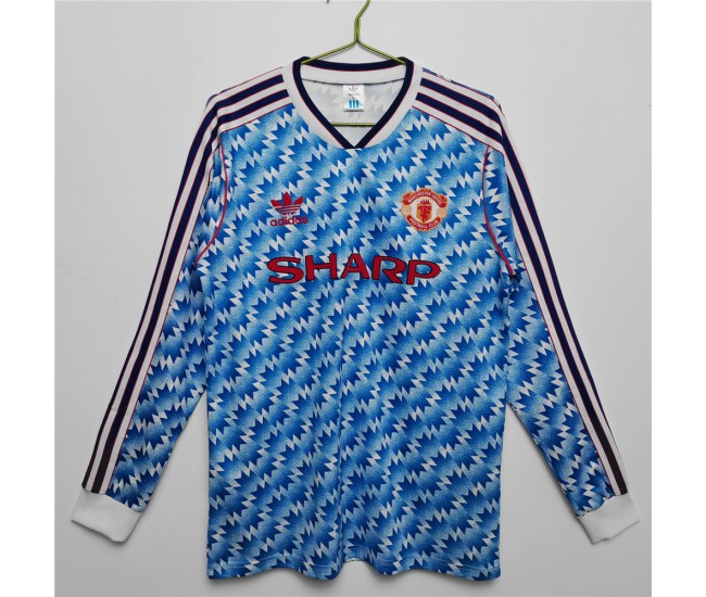 Manchester United FC 1990 Long Sleeve Away Retro Jersey