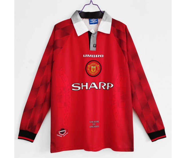 Manchester United FC Long Sleeve 1996-1997 Home Retro Jersey