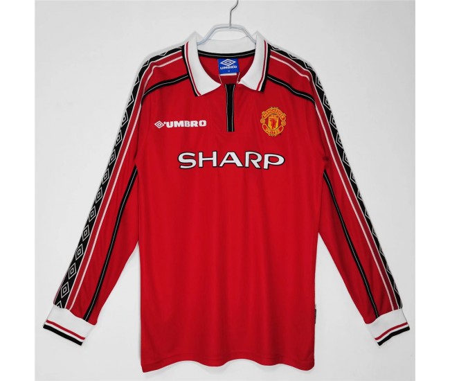 Manchester United FC 1998-1999 Long Sleeve Home Retro Jersey