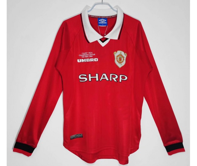 Manchester United FC 1999-2000 Long Sleeve Home Retro Jersey