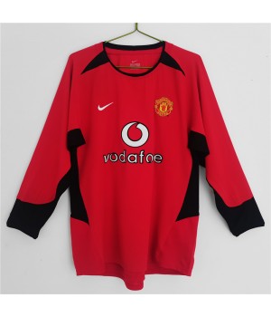 Manchester United FC 2002-2003 Long Sleeve Home Retro Jersey