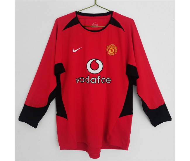 Manchester United FC 2002-2003 Long Sleeve Home Retro Jersey