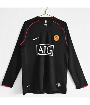 Manchester United FC 2007-2008 Long Sleeve Away Retro Jersey