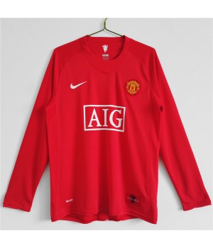 Manchester United FC 2007-2008 Long Sleeve Home Retro Jersey