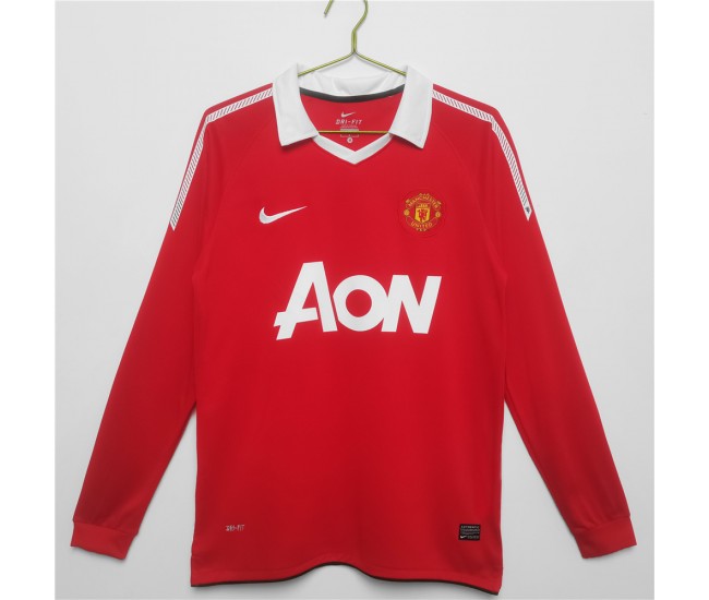 Manchester United FC Long Sleeve 2010-2011 Home Retro Jersey