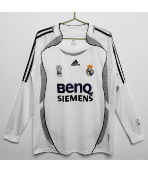 Real Madrid 2006-2007 Long Sleeve Home Retro Jersey