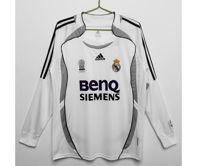 Real Madrid 2006-2007 Long Sleeve Home Retro Jersey