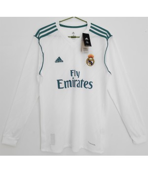 Real Madrid 2017-2018 Long Sleeve Home Retro Jersey