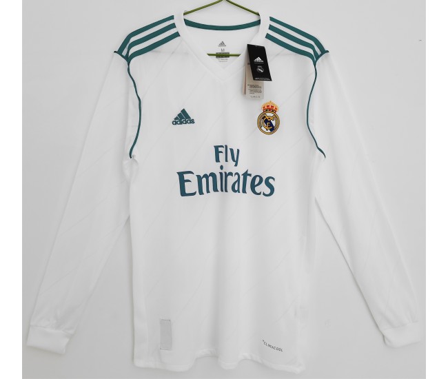 Real Madrid 2017-2018 Long Sleeve Home Retro Jersey