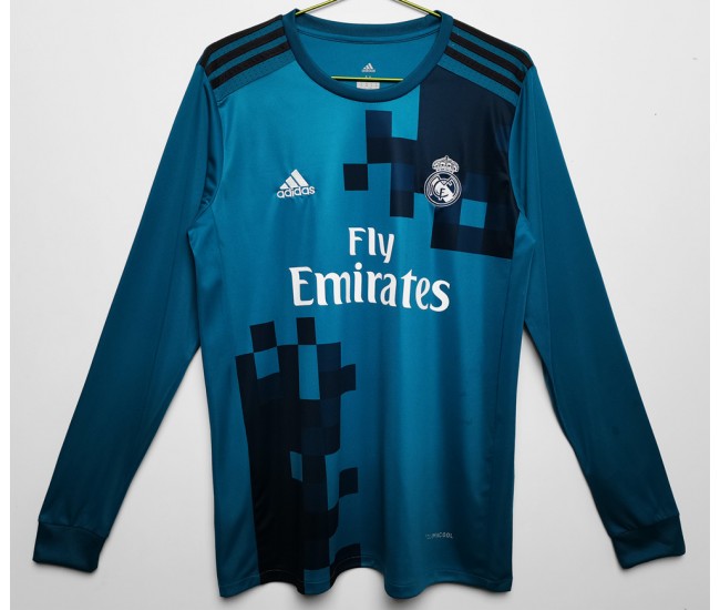 Real Madrid 2017-2018 Long Sleeve Third Retro Jersey