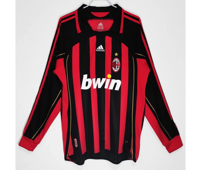 AC Milan 2006-2007 Long Sleeve Home Retro Jersey