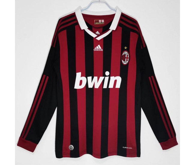 AC Milan 2013-2014 Long Sleeve Home Retro Jersey