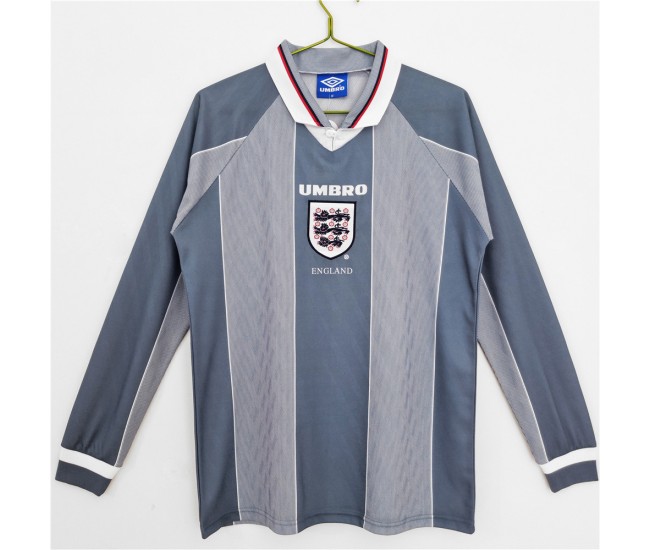 England 1996 Long Sleeve Away Retro Jersey