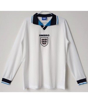 England 1996 Long Sleeve Home Retro Jersey