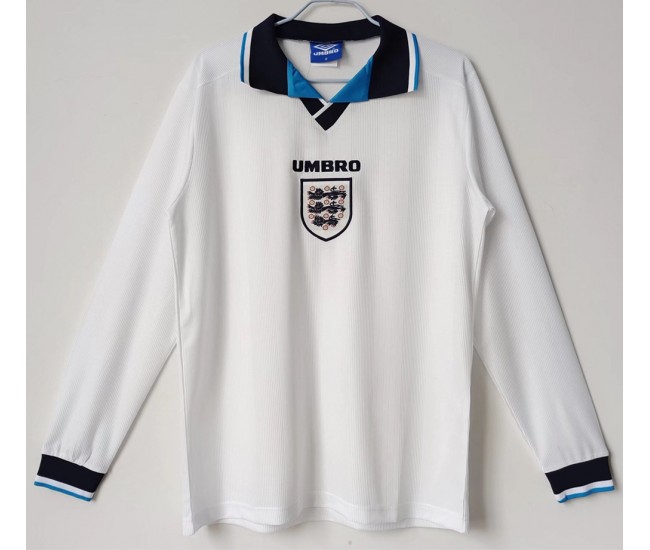 England 1996 Long Sleeve Home Retro Jersey