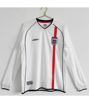 England 2002 Long Sleeve Home Retro Jersey