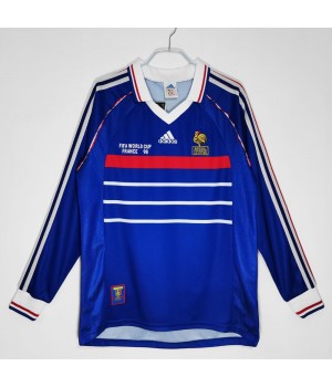 France 1998 Long Sleeve Home Retro Jersey